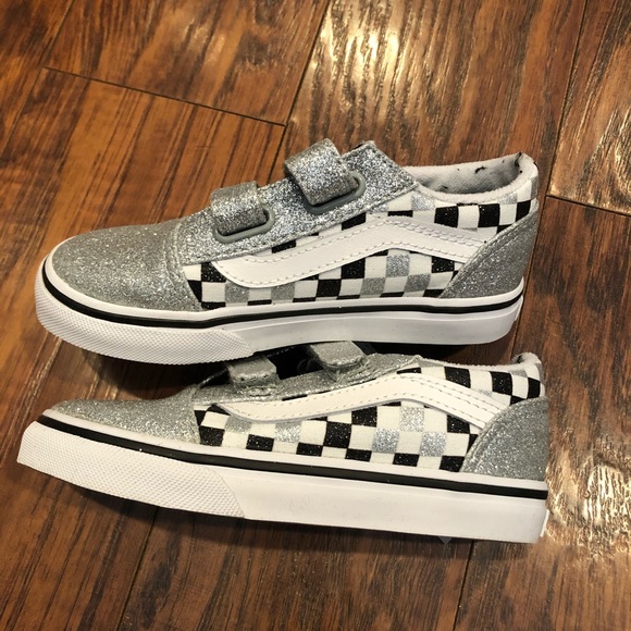 NIB Vans off the wall silver glitter sneakers - Picture 3 of 5